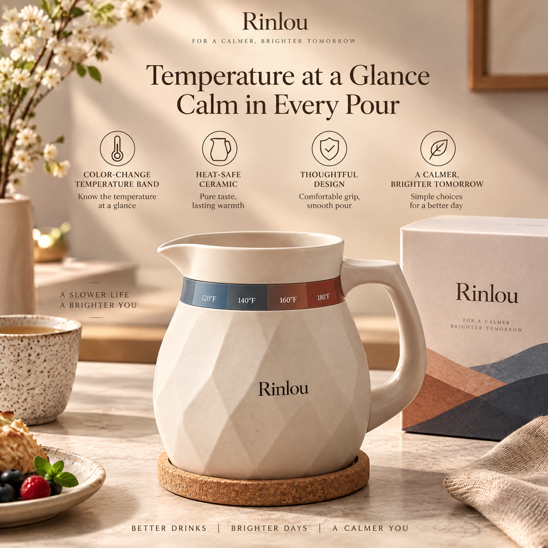Rinlou™ Quiet Pour Temperature Guide Pitcher